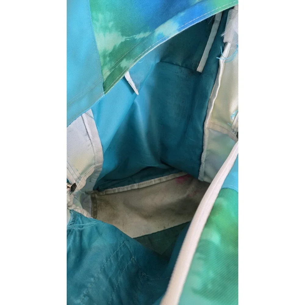 Vintage Jansport Tie Dye Backpack Blue Green Rare White Trim Y2K School Bag